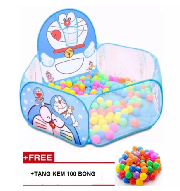 Lều bóng rổ đoremon cho bé + Tặng kèm 100 quả bóng