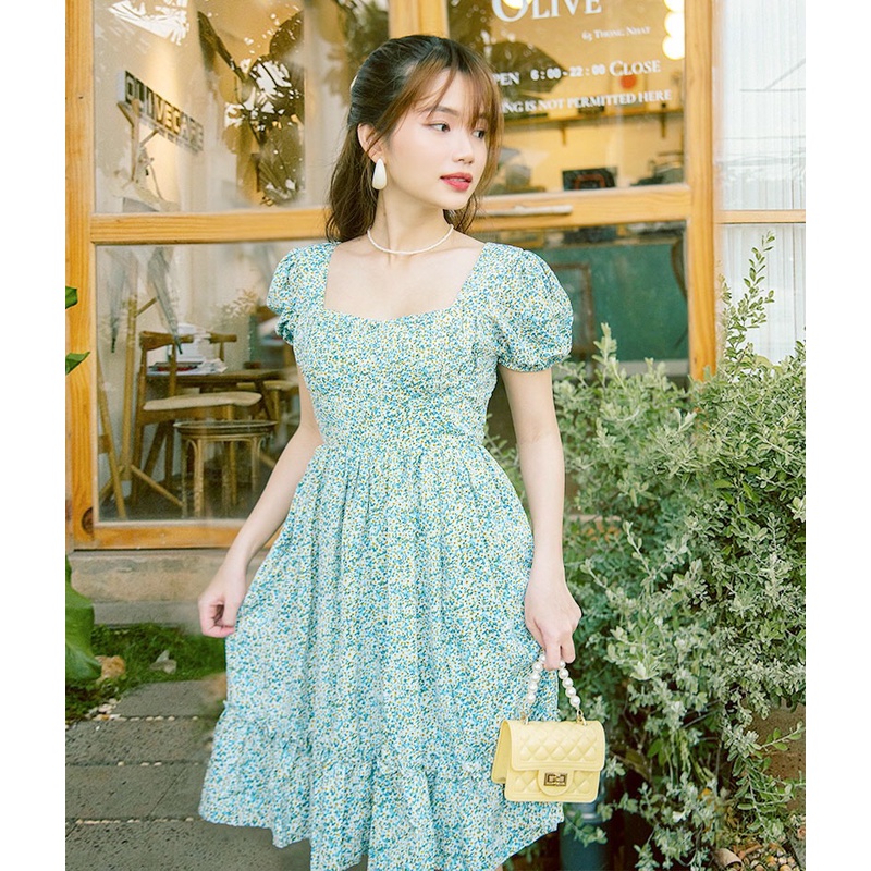 Đầm hoa nhí xếp ngực - ad22002 - blazersaigon