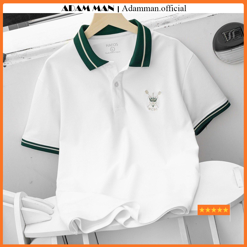 Áo thun nam có cổ bẻ WCBC vải poly cá sấu cotton cao cấp chuẩn form - 1996BLUE