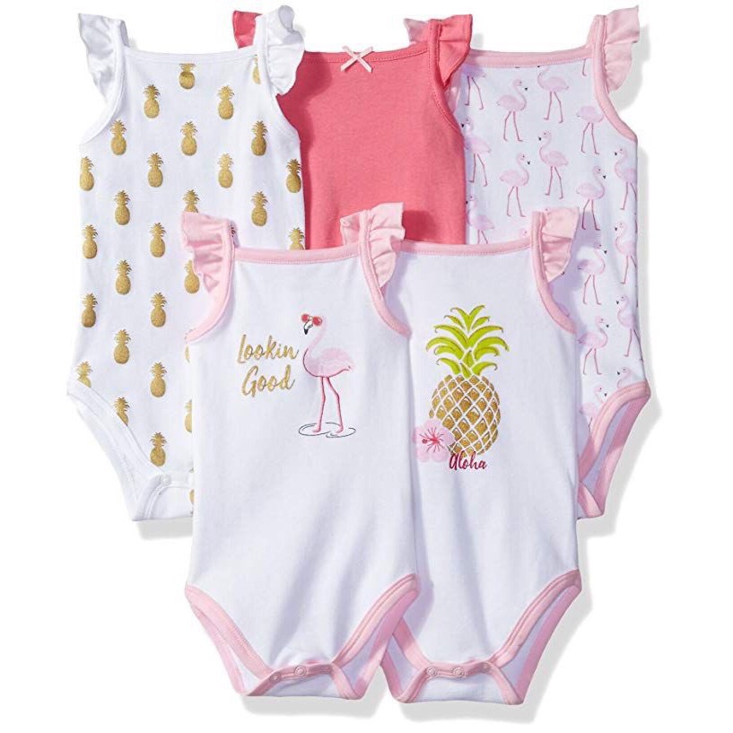 [HCM]Set 5 cái Body hai dây xuất dư Mỹ 100% cho bé (đủ size từ 3 - 24m)