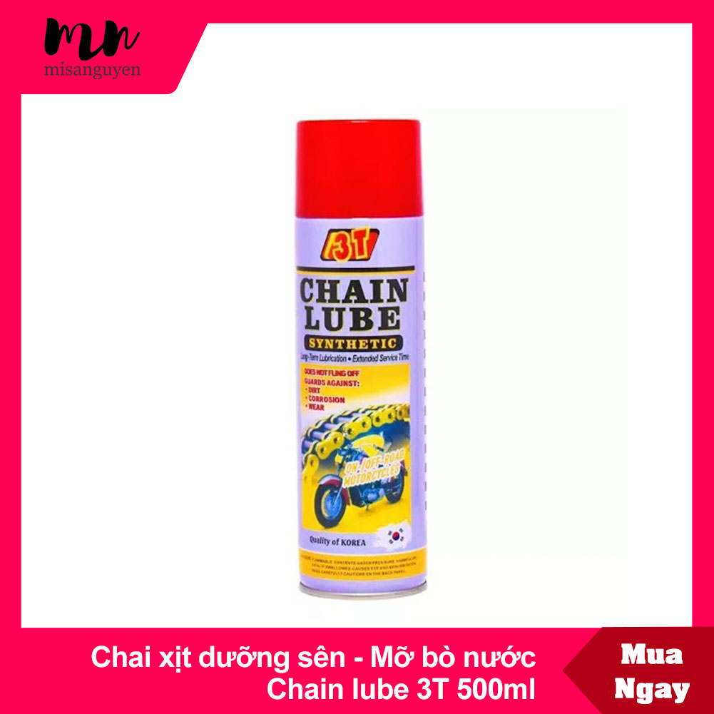 [HCM]Chai xịt dưỡng sên Mỡ bò nước Chain lube 3T 500ml