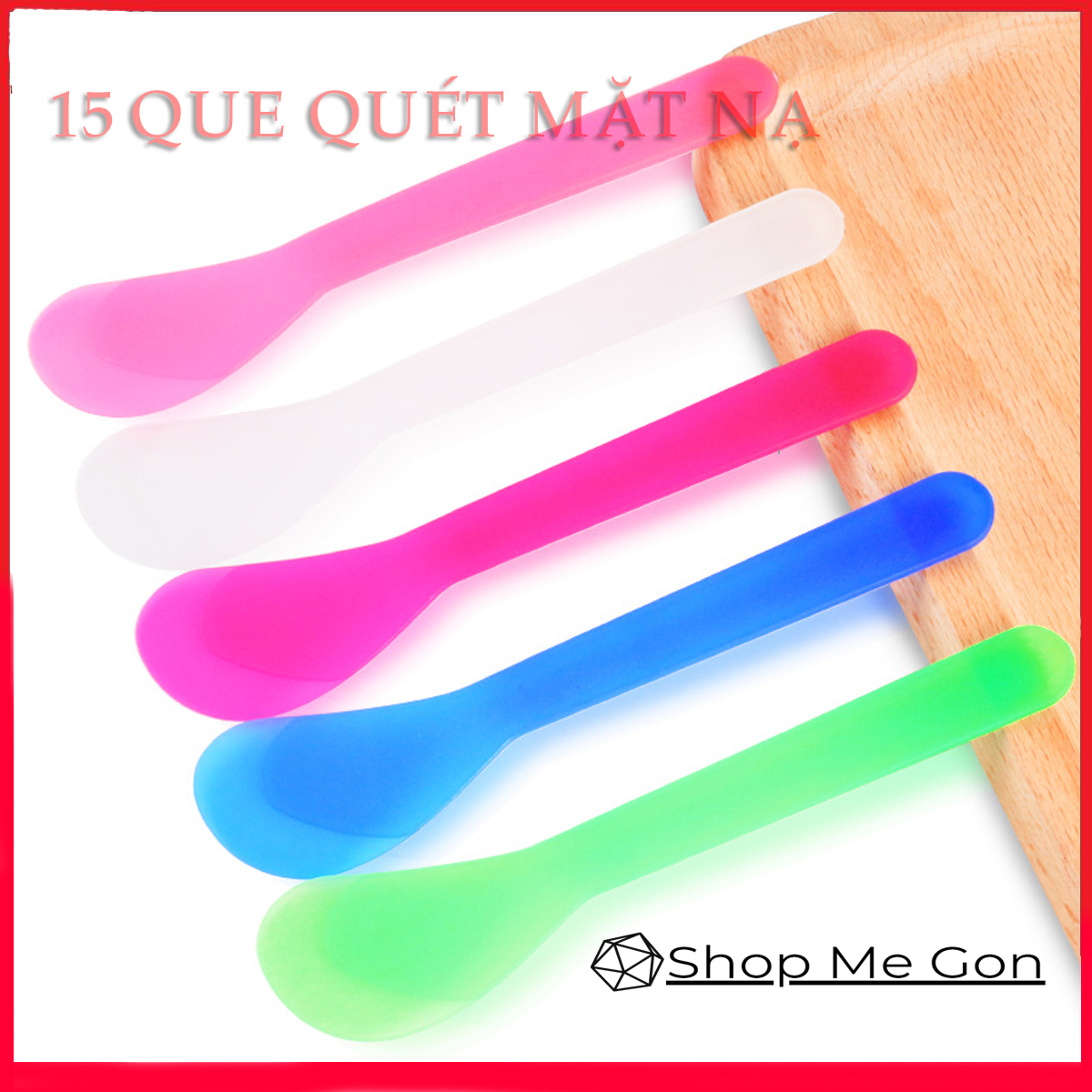 [HCM]15 Que Quét Mask/Trộn Kem - Que Nhựa Thìa Nhựa Trộn Quét Mặt Nạ - Shopmegon
