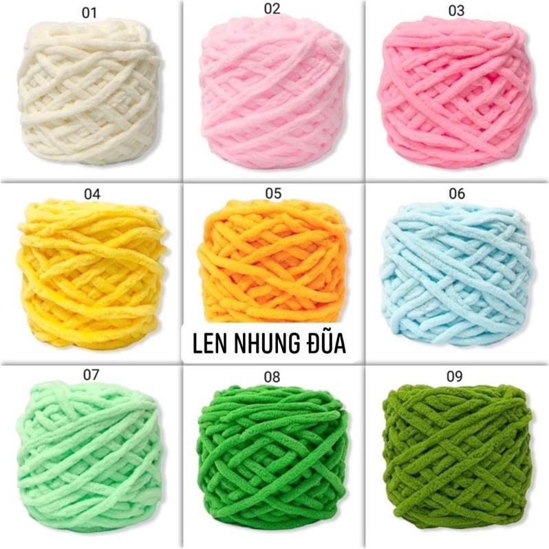 Len nhung đũa, len bông sữa cuộn 50gram