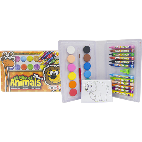 Bộ màu vẽ WinQ 28 món cả màu sáp và màu nước