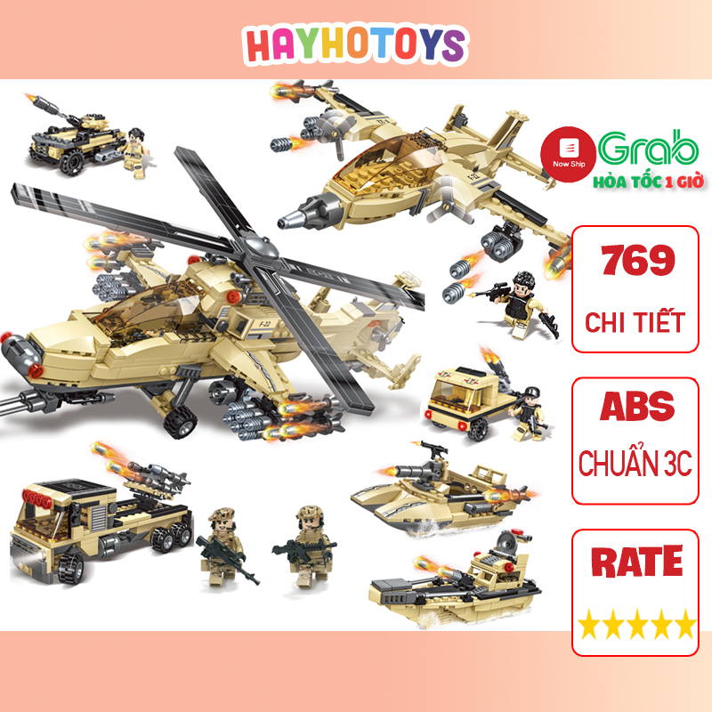 Đồ chơi lego Máy Bay chiến đấu SW769 lắp ráp mô hình Lego Trực Thăng, Thuyền Chiến, Xe Quân Đội