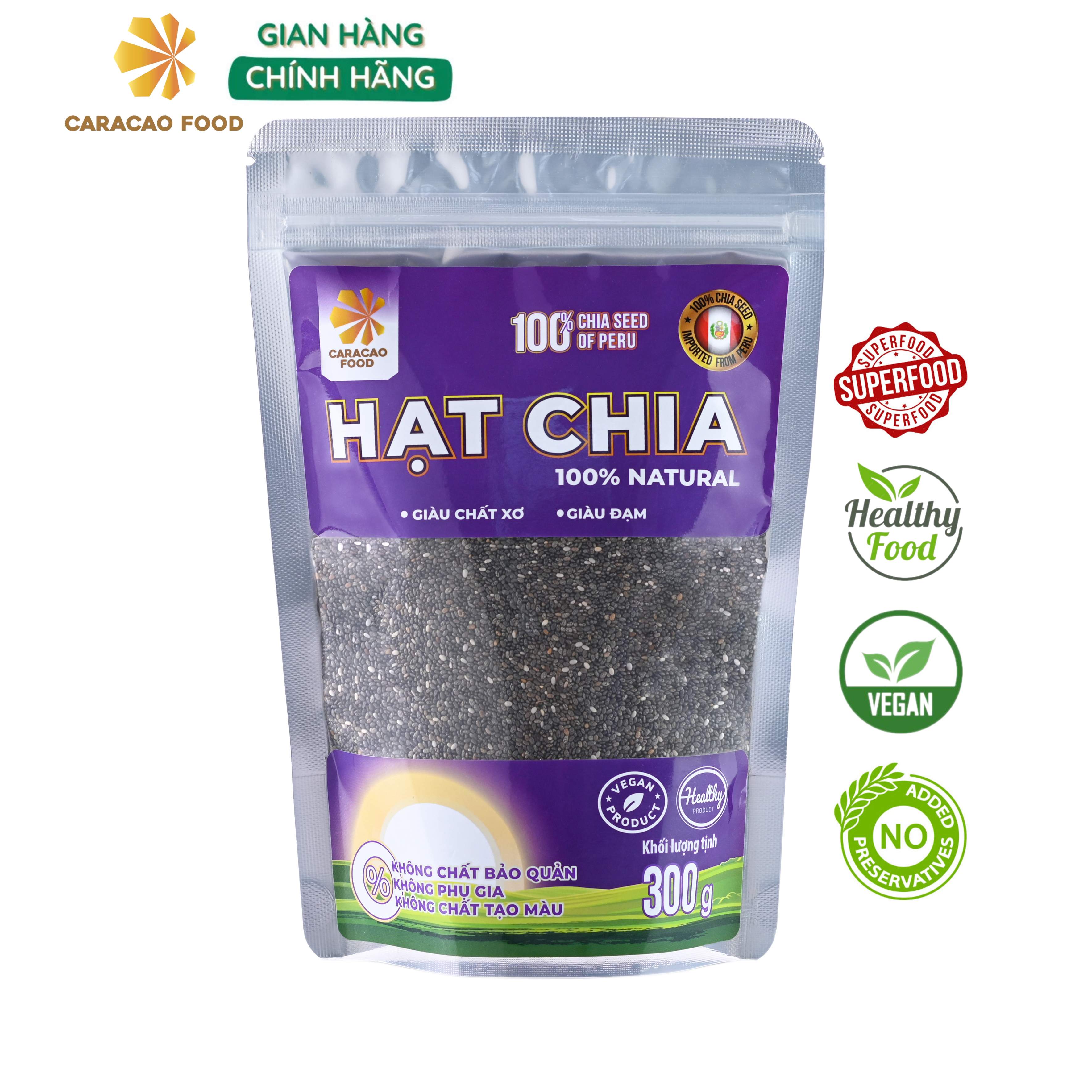 Hạt chia peru - túi 300g, caracao food