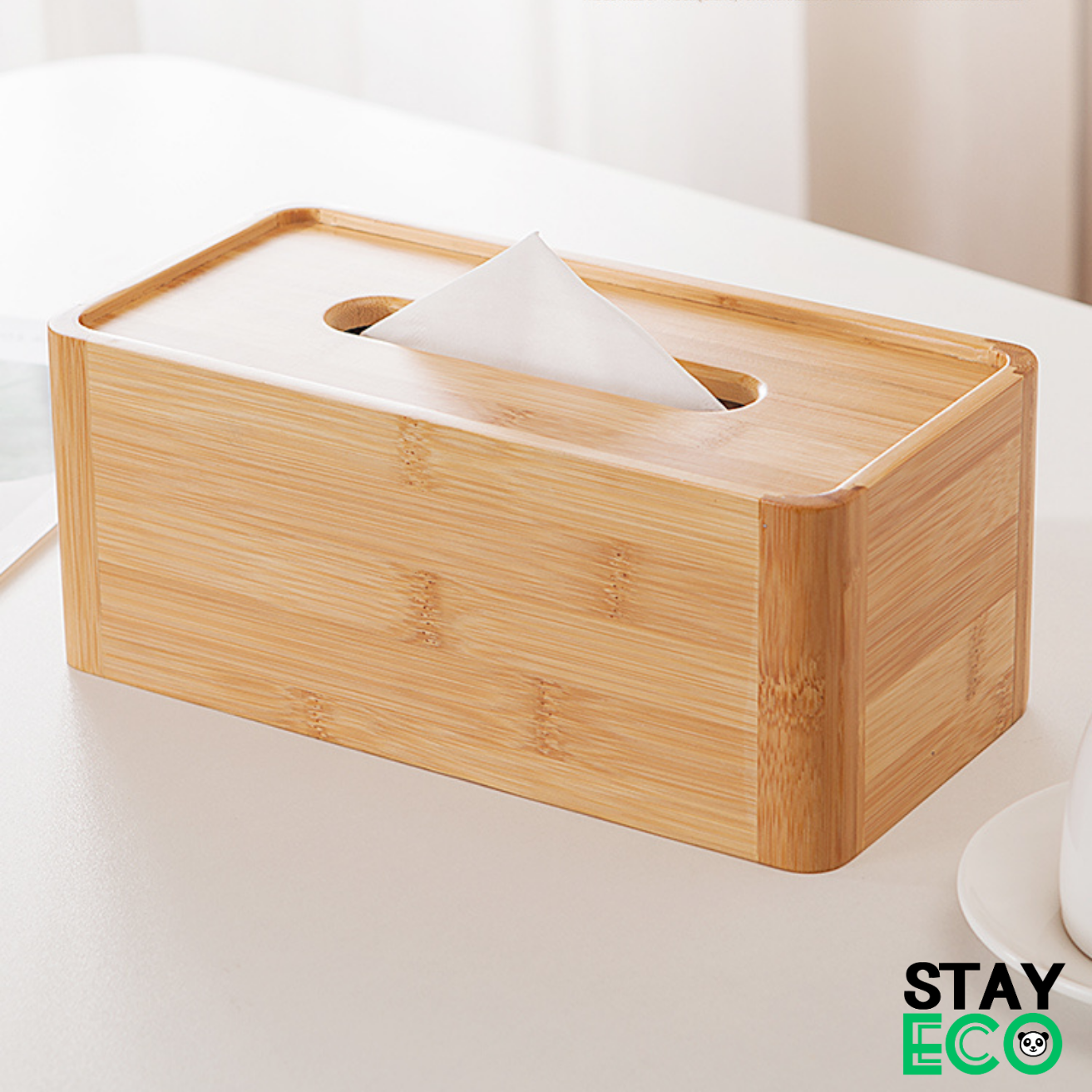 Hộp đựng giấy ăn để bàn cao cấp STAY ECO - Hộp giấy ăn decor bằng tre an toàn, vệ sinh dùng cho gia đình, nhà hàng, khách sạn