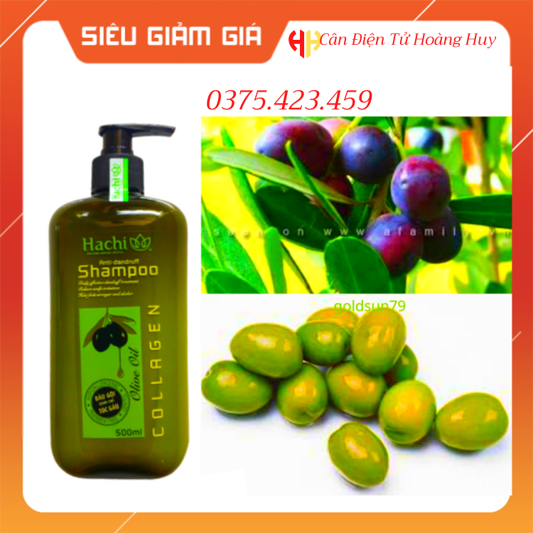 Chính Hãng Dầu gội chiết xuất từ trái olive  HACHI ( 500ml ) làm sạch gàu cho mái tóc mềm mại