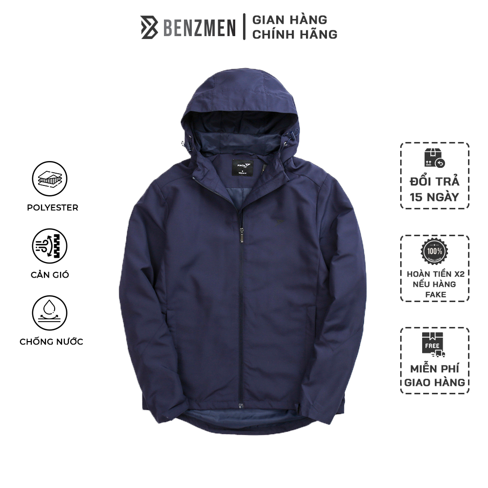 Áo khoác gió nam hàng hiệu Aristino 2 lớp tiện lợi, chất liệu polyester chống nước, không nhăn nhàu. Áo jacket nam Benzmen