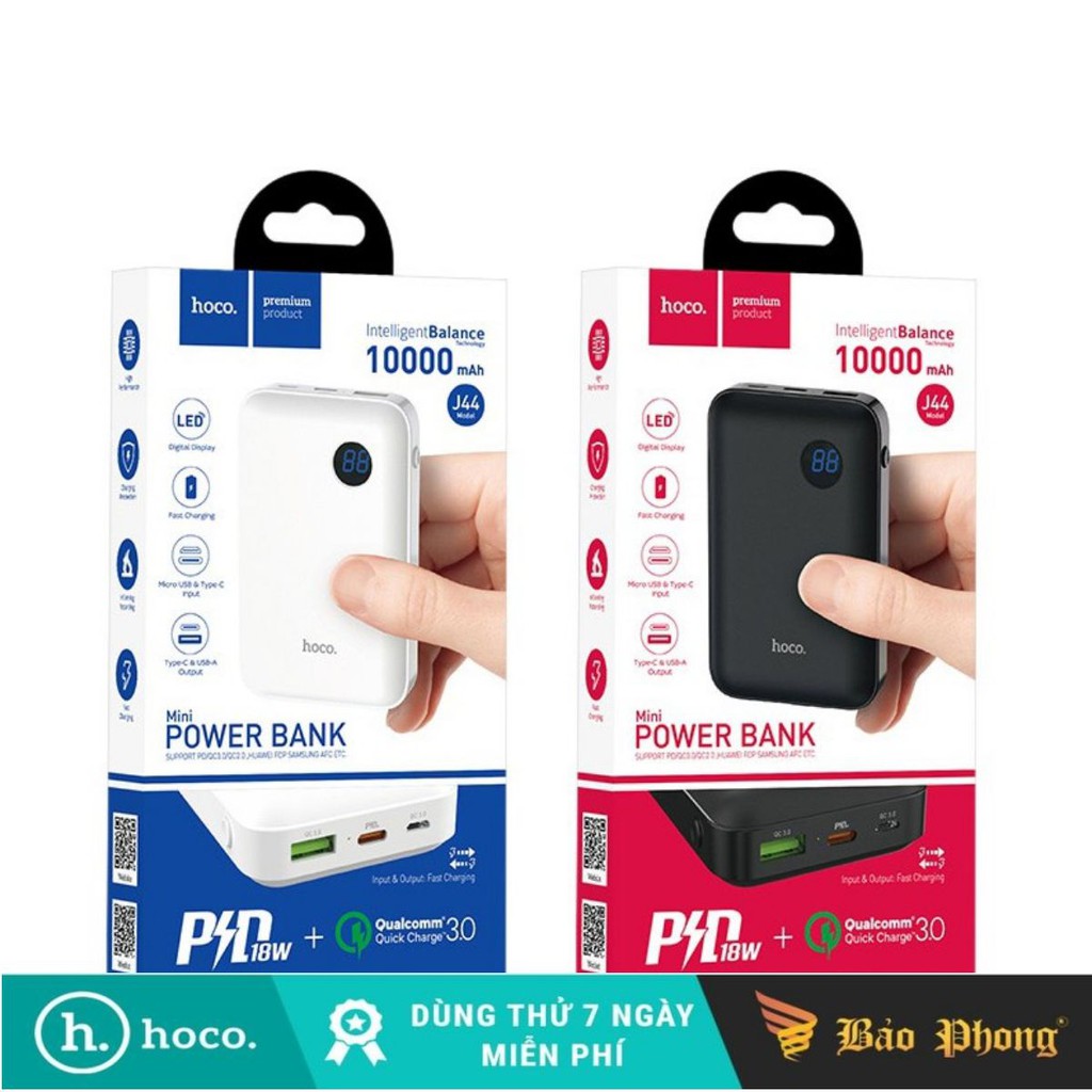 Sạc dự phòng hoco j44 sạc nhanh qc3.0+ pd 10.000 mah