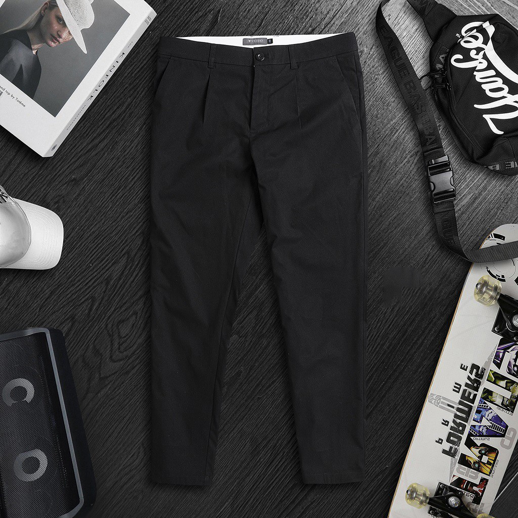 Quần kaki nam co giãn đen dài ống côn cao cấp Veratino màu đen, xanh rêu, xanh than, xám, nâu bò chất vải kaki co giãn 4 chiều thoải mái form slimfit ôm dáng thời trang nội địa Hàn Quốc