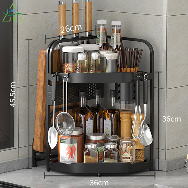 Ksgiá để góc nhà bếp, giá đựng gia vị bằng thép không gỉ đục lỗ miễn phí countertop tam giác lưu trữ giá giá để dao treo tường