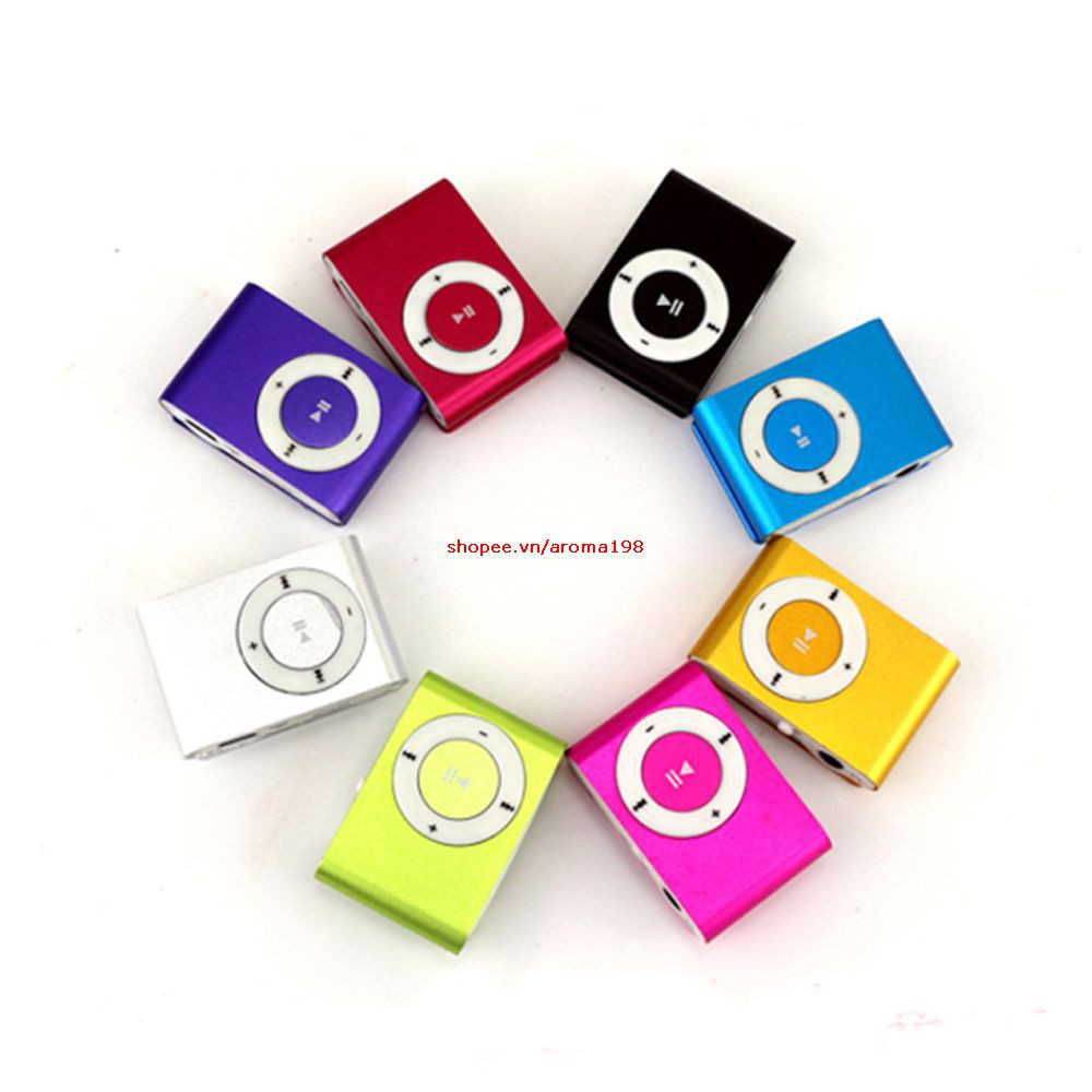 Máy nghe nhạc mp3 mini vỏ nhôm tặng kèm tai nghe
