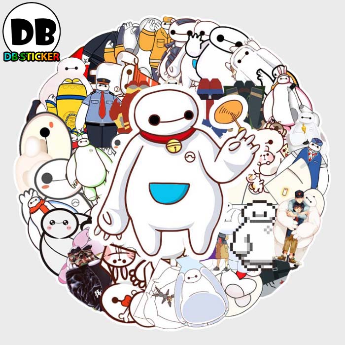 [Set 51 Cái] Bộ Sticker Big Hero dễ thương, chống nước dán laptop, mũ nón bảo hiểm, vali, xe ga, ván trượt - DB.046