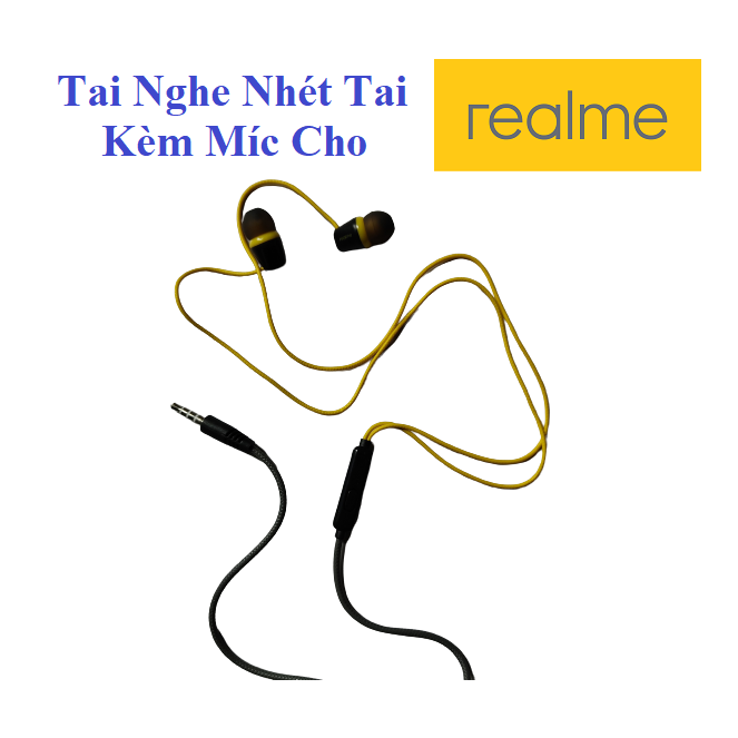 Tai Nghe Nhét Tai Kèm Mic Cho Realme, Oppo,Tai Nghe In-Ear Dùng Nghe Nhạc, Chơi Game, Âm Thanh Trong, Bass Cao, Kèm Mic Hỗ Trợ Cho Nghe Gọi Điện Thoại Dễ Dàng. Bảo Hành 3 Tháng