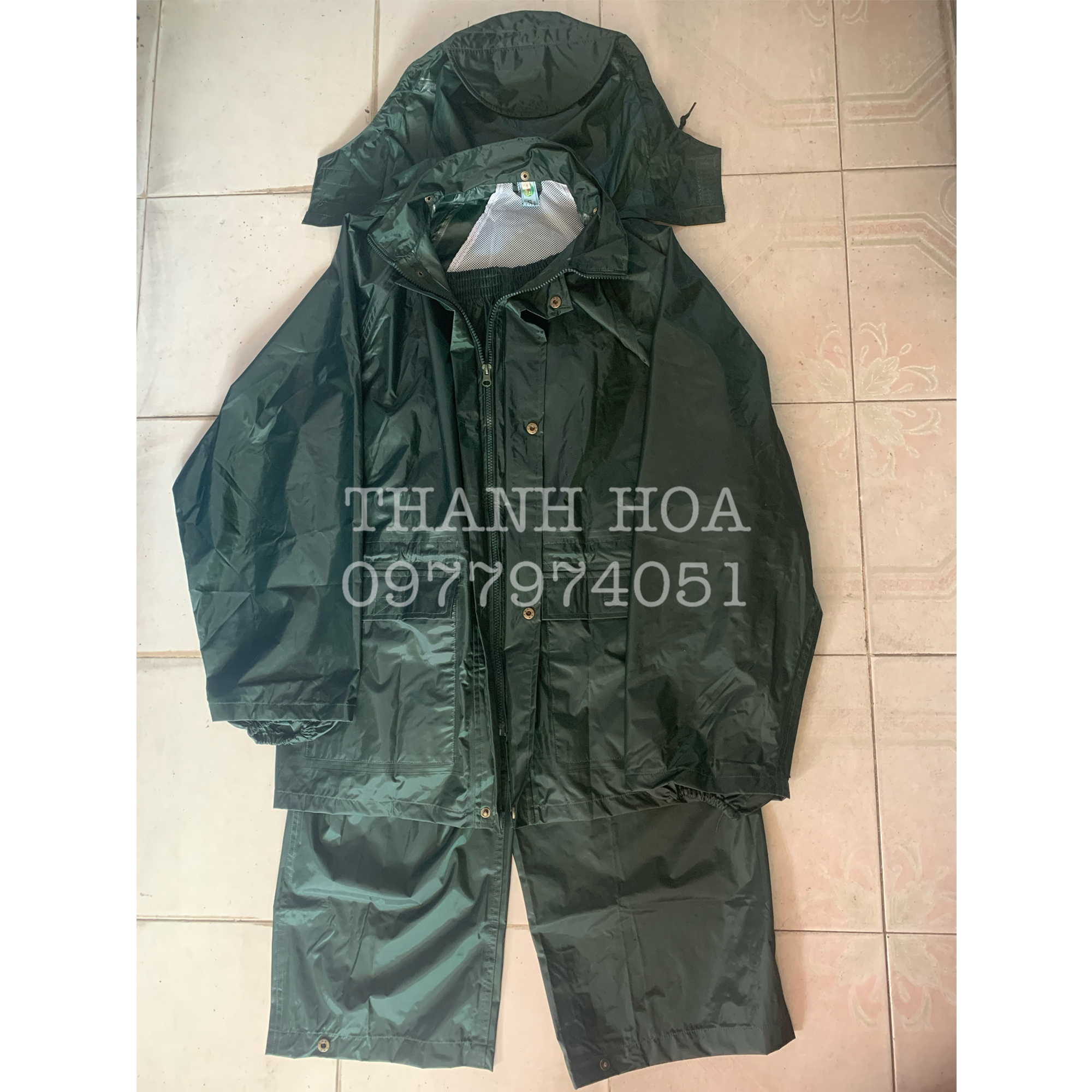 Áo mưa bộ màu xanh hàng chuẩn