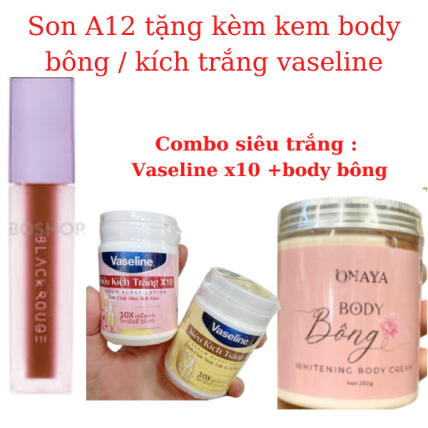 Son a1 tặng kèm body bông+ kích trắng vaselin x10