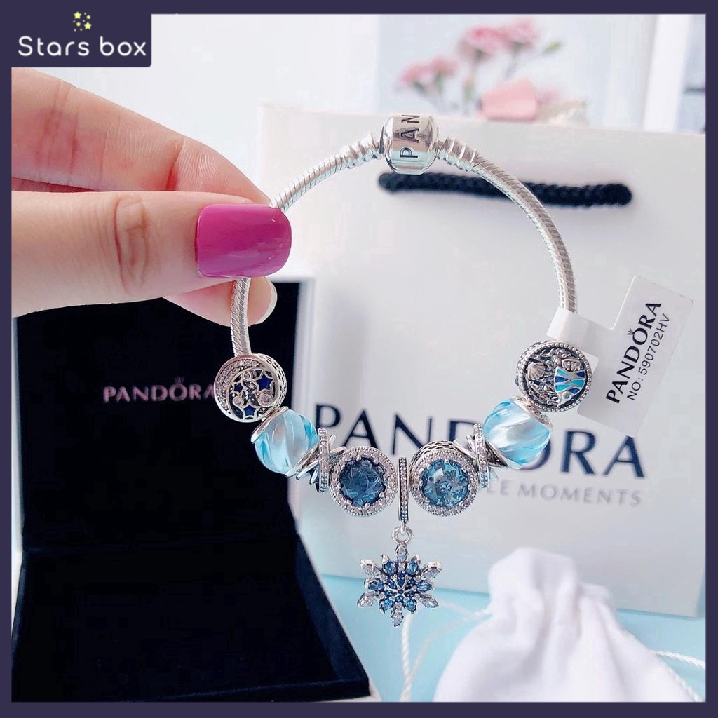 Pandora_vòng tay tự làm tuyết pha lê yên tĩnh và đẹp mắt chính hãng món quà sinh nhật hộp quà tặng