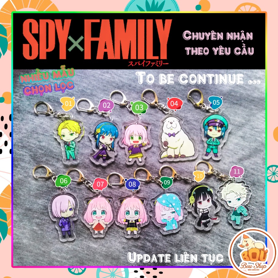 Móc khóa Acrylic Mica Spy x Family Anime theo yêu cầu