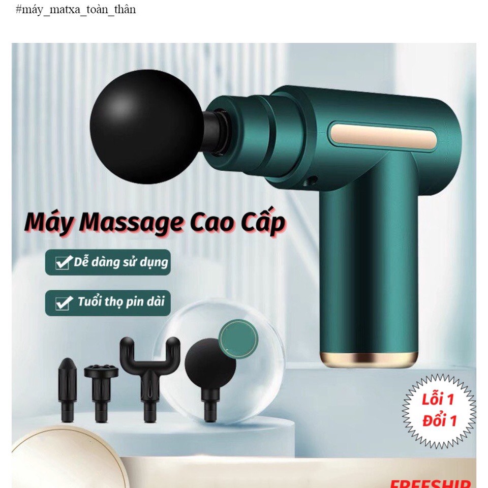 Máy massage cầm tay - súng massage cầm tay 4 đầu 6 chế độ