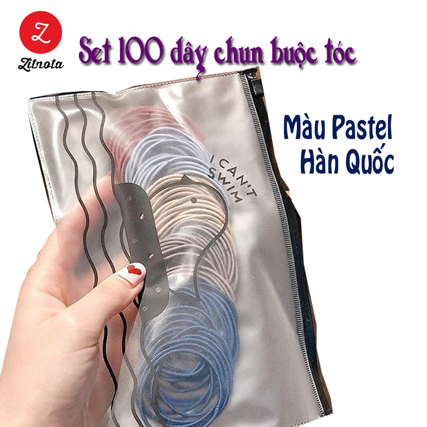 [Mẫu mới 2020] Túi zip 100 dây chun buộc tóc màu Pastel Hàn Quốc - Dây Thun Cột Tóc Nữ Phong Cách Hàn Quốc - Zitnota Shop