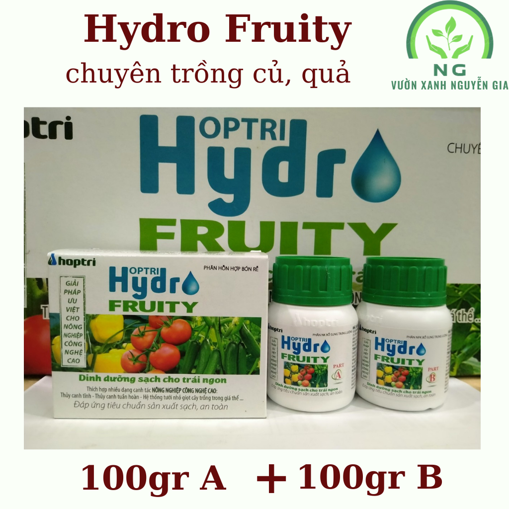 Phân Bón Thủy Canh Trồng Dây Leo, Củ Quả Hydro Fruity 100g A + 100gr B