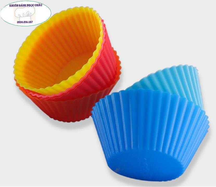 Combo 12 khuôn silicon làm bánh cupcake, bột lọc