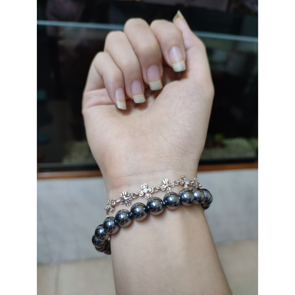 Vòng tay đá nam châm Hematite 8mm - chăm sóc sức khỏe - hổ trợ giảm cân