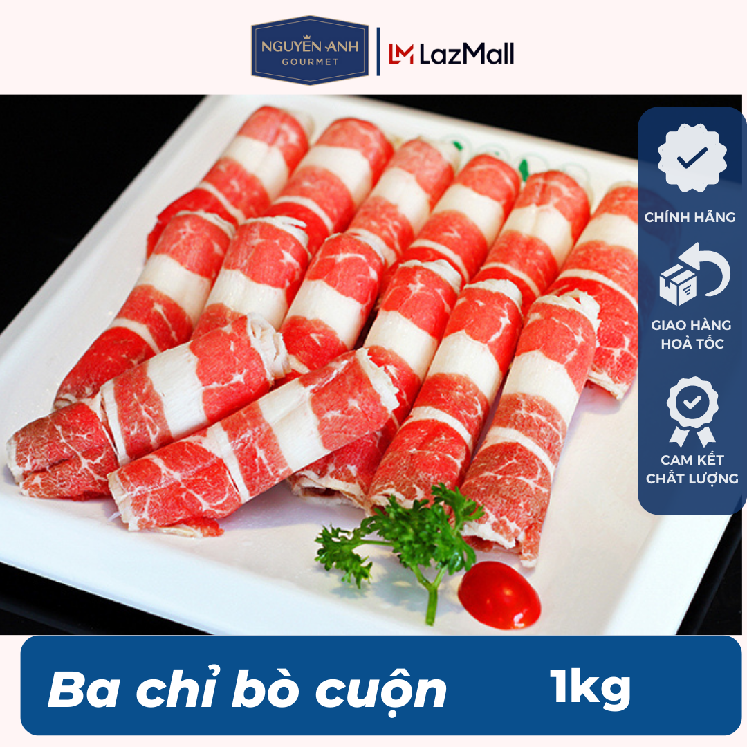 Ba chỉ bò cuộn 500g thích hợp thả lẩu, nướng, xào- giao nhanh 2h hcm