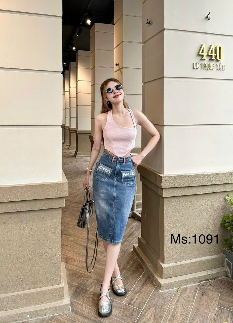 Chân váy Denim mini phong cách cho nữ,chân váy jean nữ ôm sát cạp cao cực xinh.