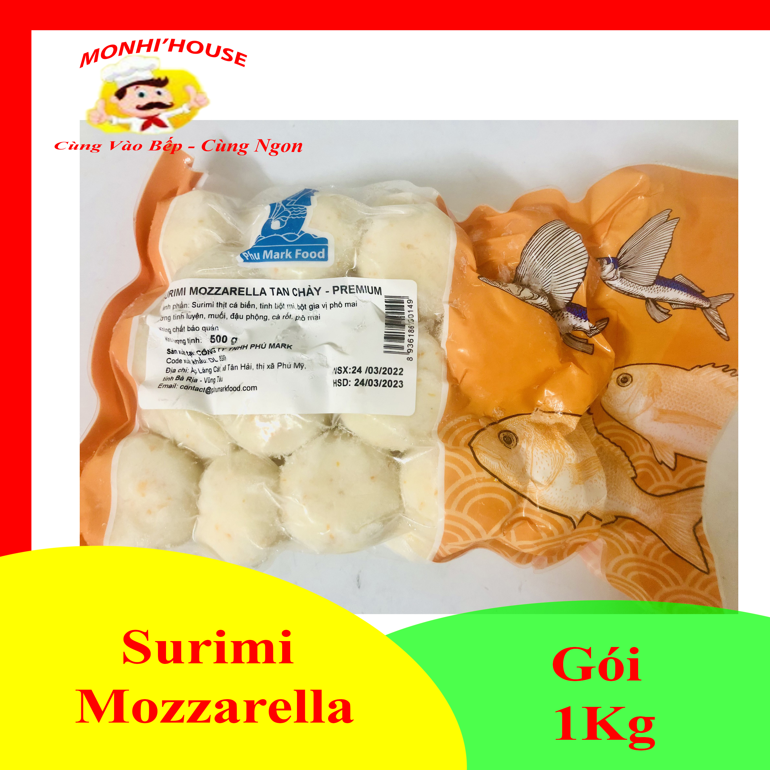 1Kg Viên hải sản Nhân Phô Mai Phumak thơm, ngon hấp dẫn/ 500g