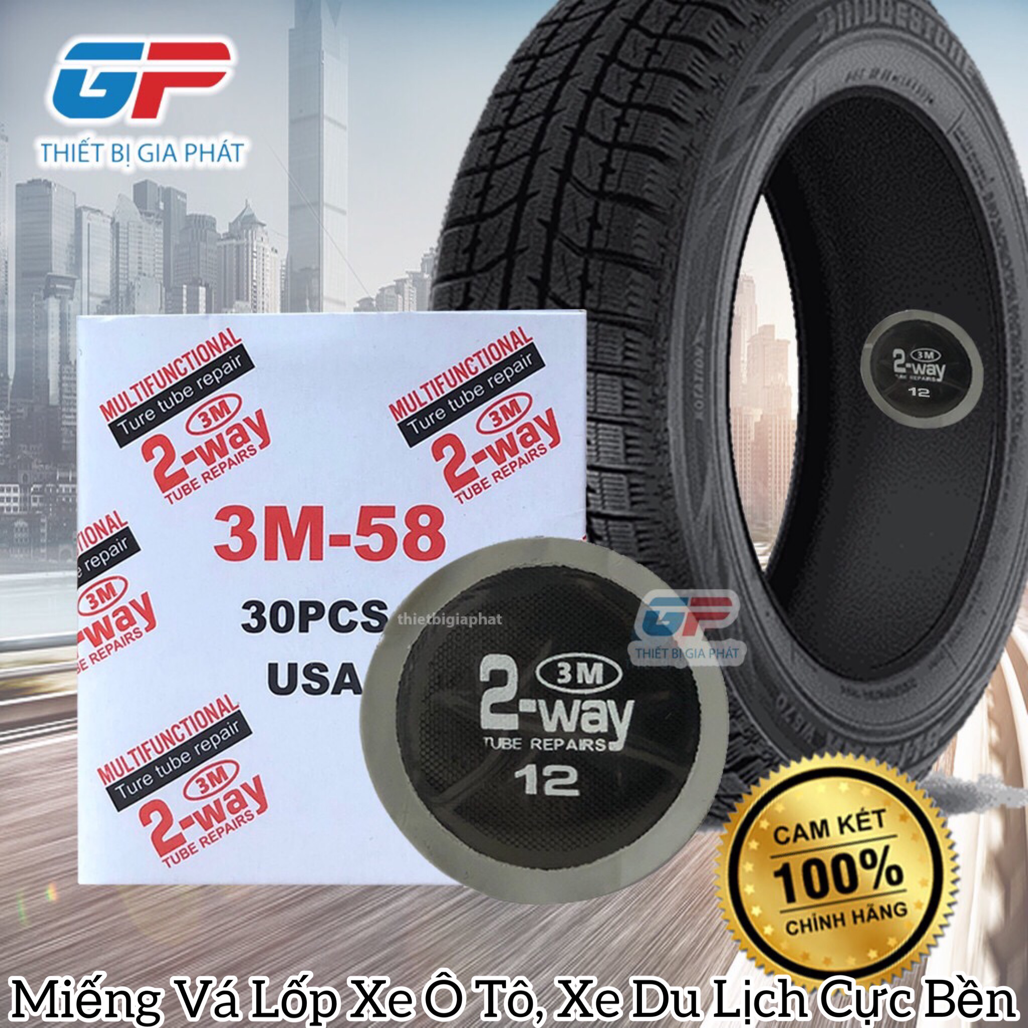 Hộp 30 Miếng Vá Lốp Xe Ô Tô Xe Du Lịch Xe Bán Tải 3.M Của Mỹ - Miếng Vá Lốp Ô Tô Kích Thước 58mm Công Nghệ 2 Way Độ Bền Cực Cao Chất Lượng Hàng Đầu VN