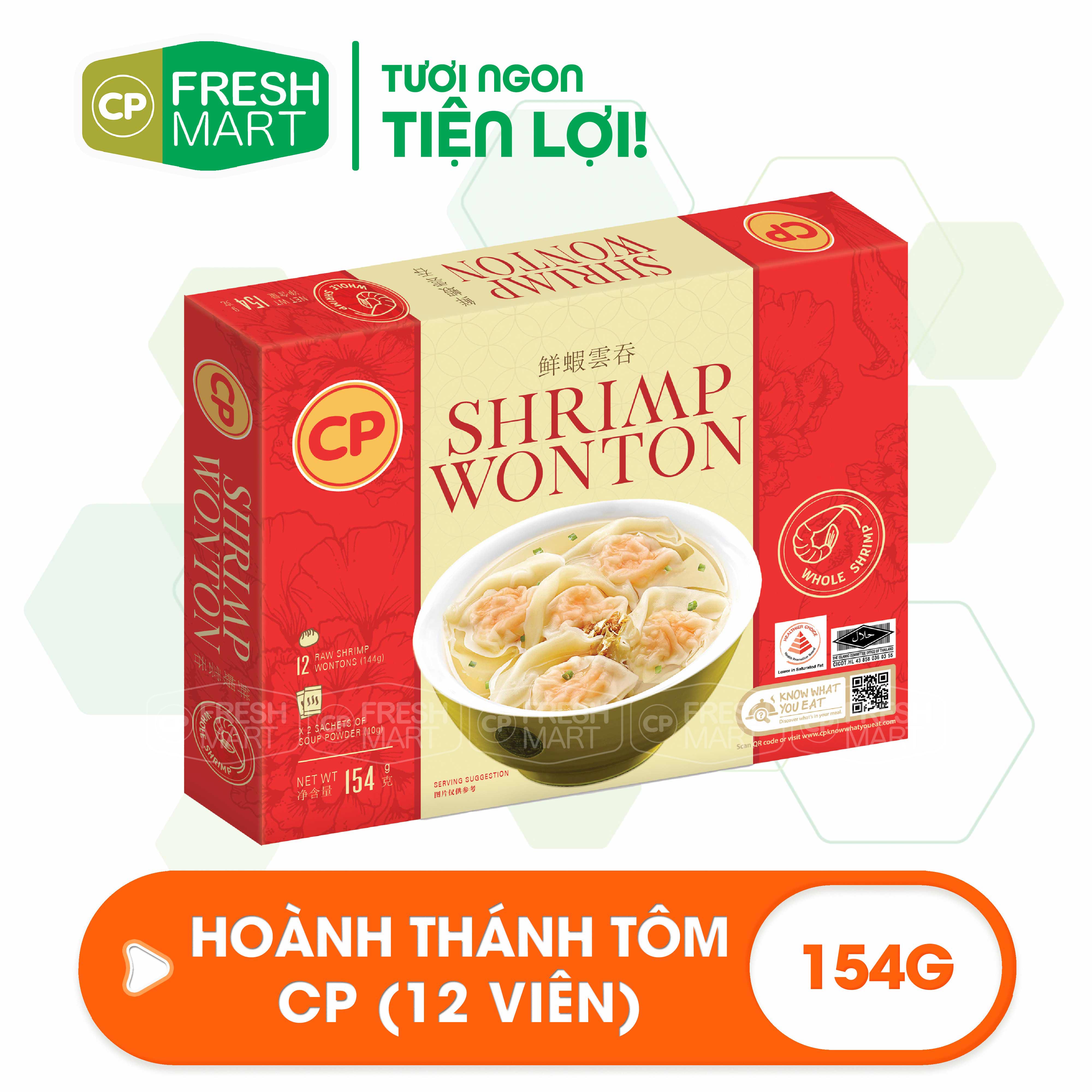 [Giao HCM] Hoành Thánh Tôm CP Cao Cấp - Nhập khẩu CP Thái Lan - Thơm ngon tiện lợi - CP Fresh Mart
