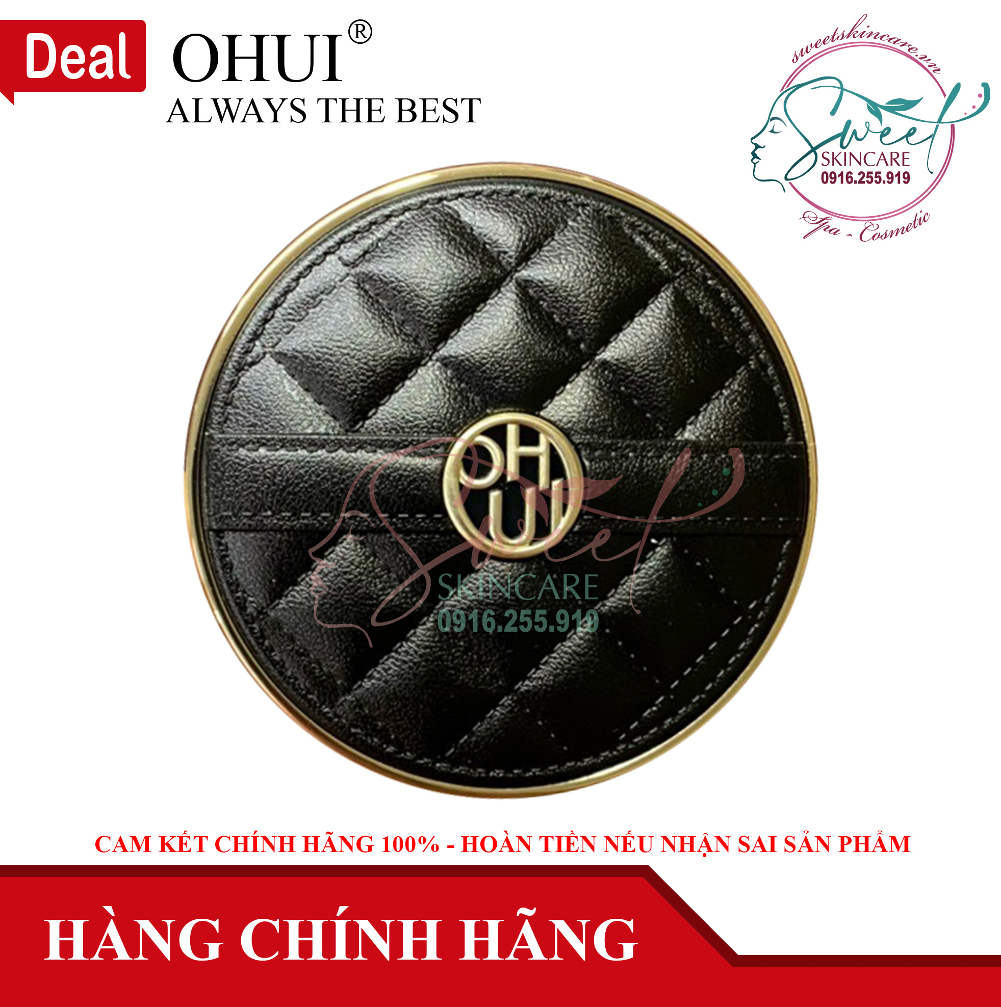 Phấn nước ohui ultimate cover the couture cushion spf30, pa++ - trang điểm chống nắng dưỡng trắng _ phiên bản giới hạn hộp da