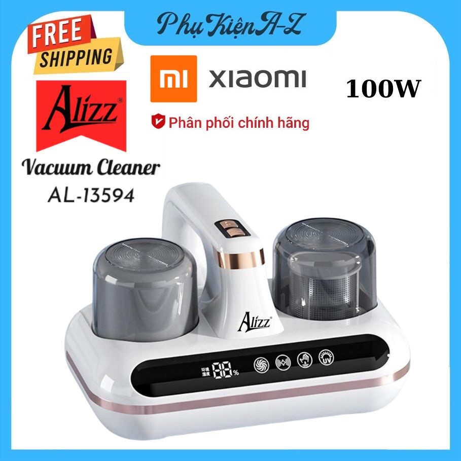  LazMaII Sale Off 50% Máy Hút Bụi Giường Nệm Xiaomi Máy Hút Bụi Nệm  Không Dây Tia UV 2 Lõi Lọc ALIZZ AL-13594 100W Sử Dụng Pin Sạc 1800mah Lực Hút 10000pA 