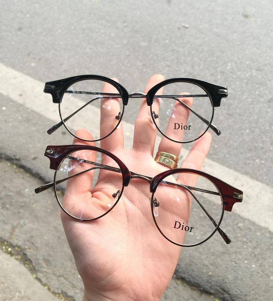 Kính Mắt tròn Nửa viền KOREA Cao cấp (Nhiều Màu)