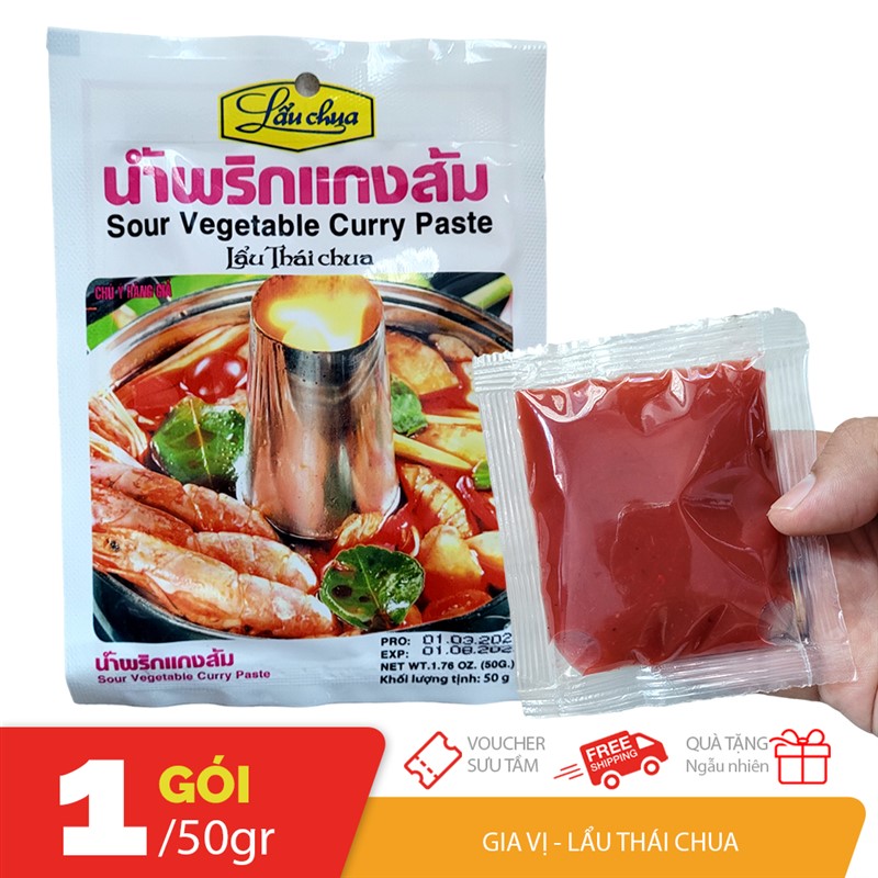 Gói gia vị lẩu thái chua chay mặn đều dùng được 50gr