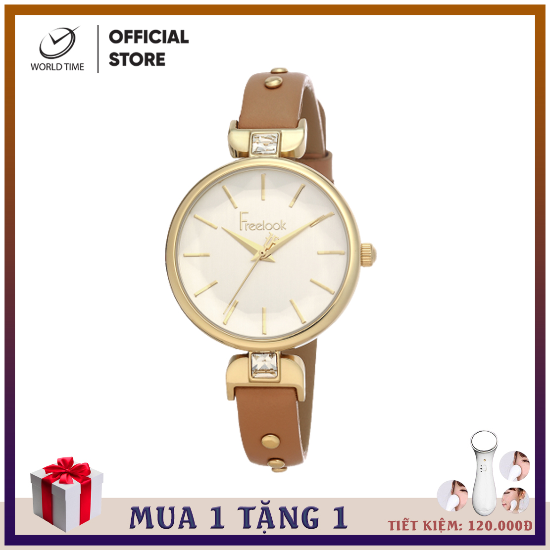 Đồng hồ nữ dây da, freelook fl.1.10065.2, full box và sổ bảo hành quốc tế 2 năm, kính mirenal, chống nước, phân phối chính thức