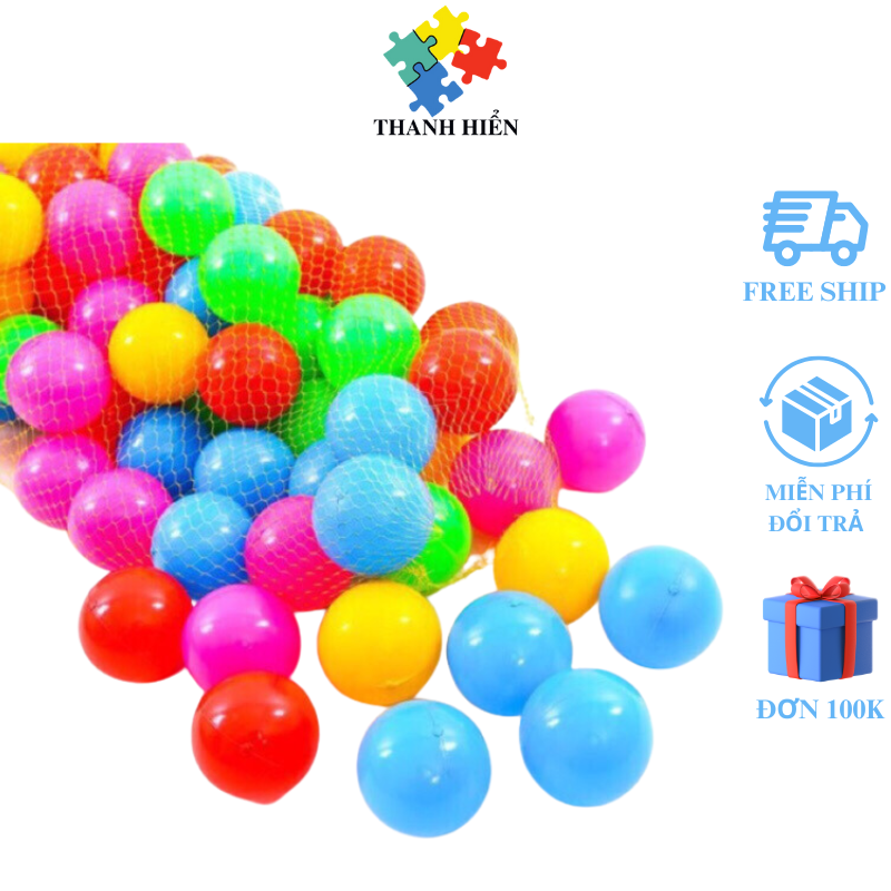 Sét 30 quả bóng nhựa cho bé kích thước 7cm nhựa siêu bền đẹp an toàn cho bé