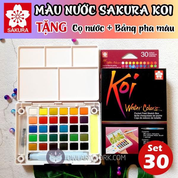 Màu Nước SAKURA KOI Dạng Nén Set 30 Màu