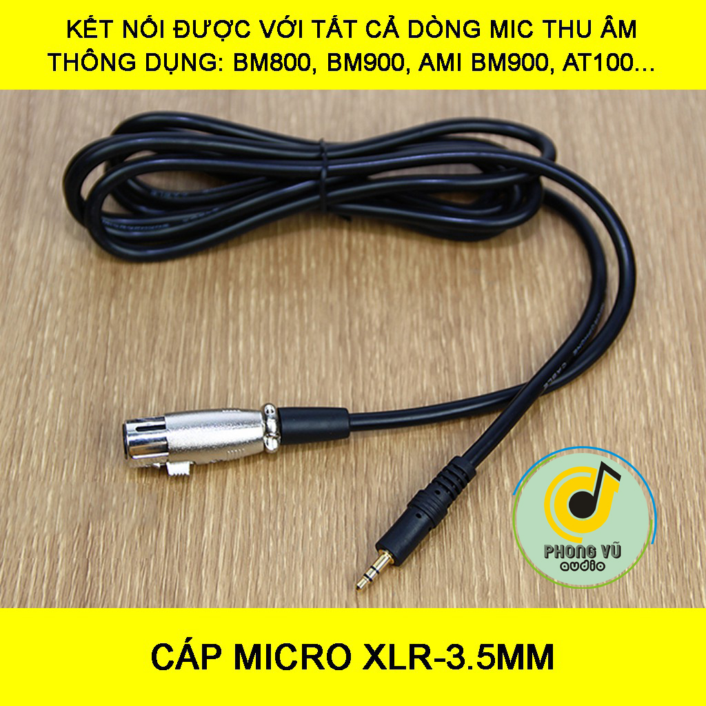Dây mic xlr 3.5 cho mic bm900, at100...dùng cho k10, h9, v8,v9,v10... dài 2m