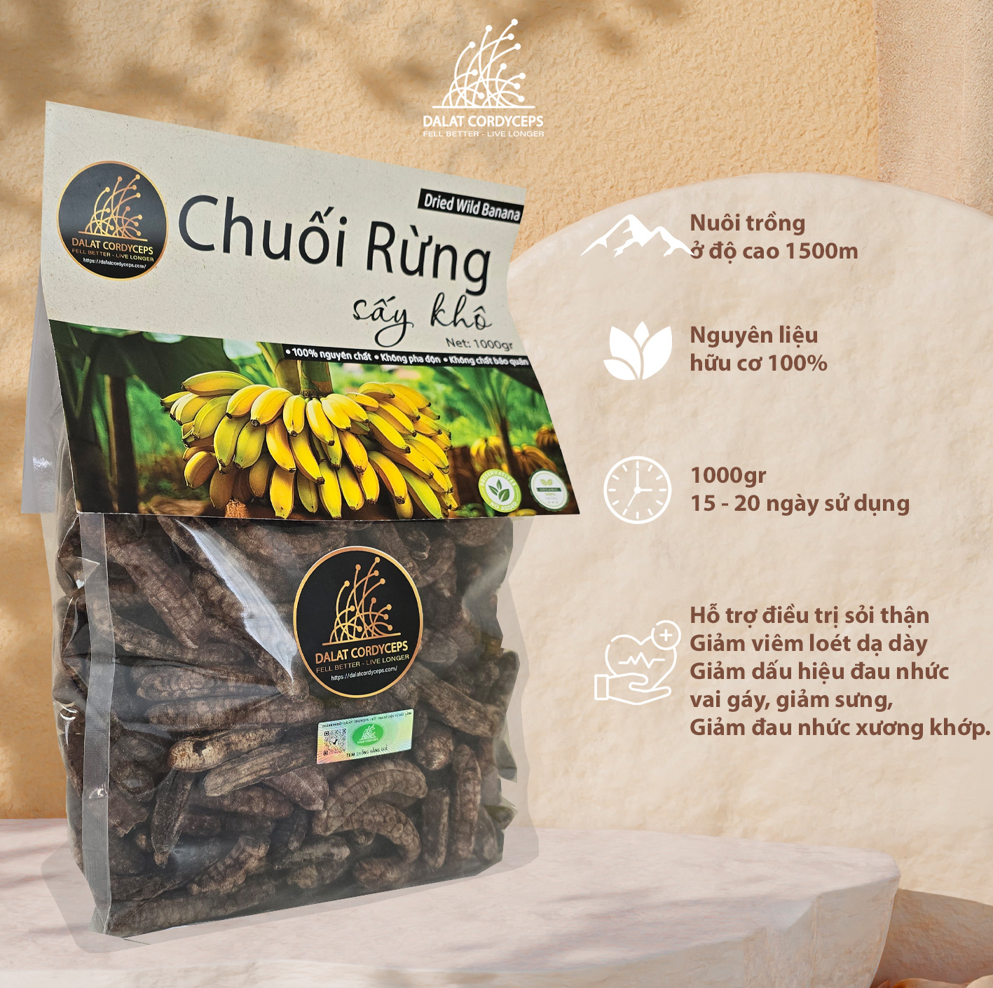 Chuối hột rừng sấy khô - Dalat Cordycep