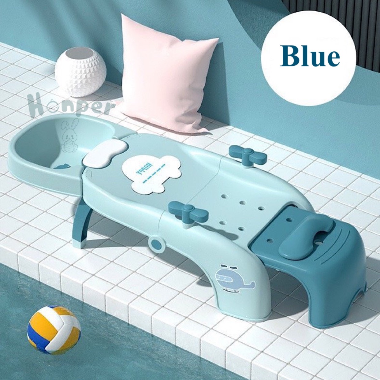 Ghế gội đầu cho bé Honper chịu lực 60kg có giá đỡ riêng phân phối chính hãng Mon Kids Store