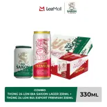 Combo 1 Thùng 24 Lon Bia Saigon Lager 330ml + Thùng 24 Lon Bia Saigon Export Premium 330ml