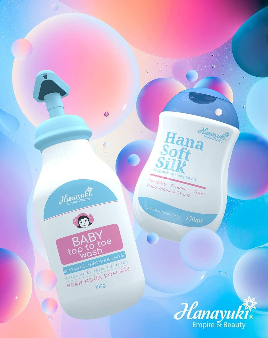 [CHÍNH HÃNG-Date 2026] COMBO SỮA TẮM GỘI THẢO DƯỢC BABY TOP TO TOE WASH VÀ DUNG DỊCH VỆ SINH PHỤ NỮ HANA