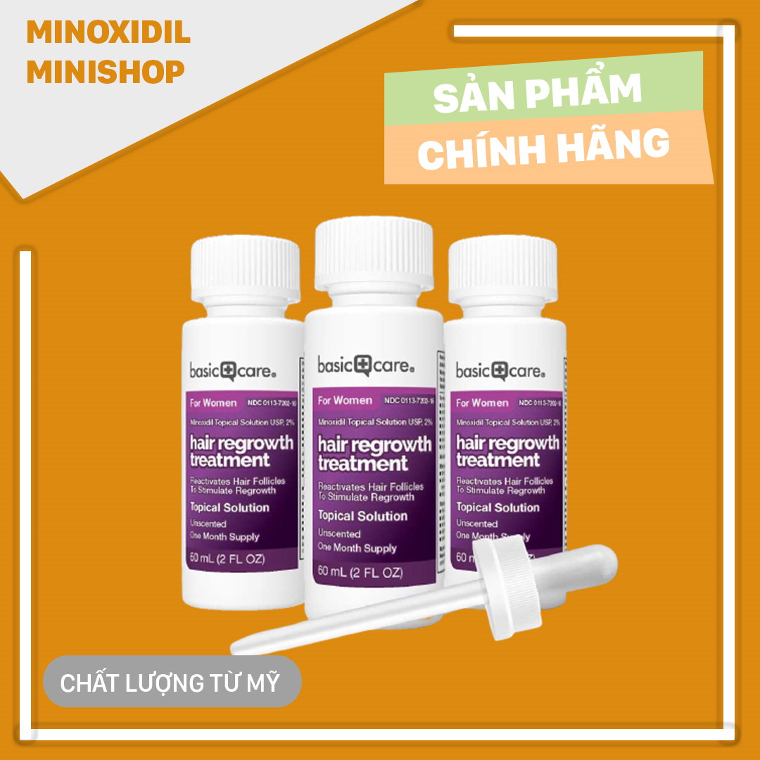 Dung dịch mọc tóc, lông mày minoxidil 2% cho nữ basic care