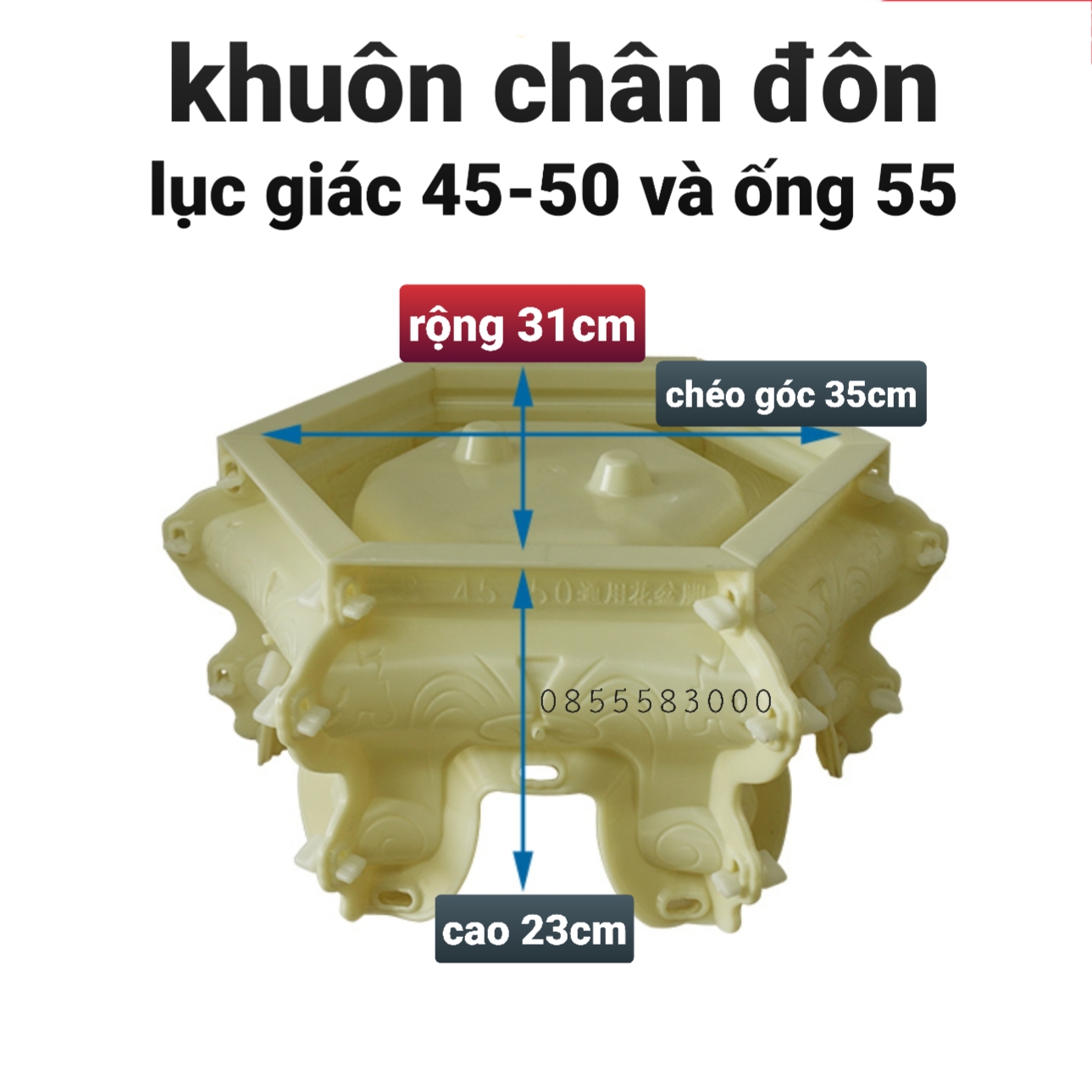 Khuôn đúc chân đôn lục giác 45 và 50 không phải chậu