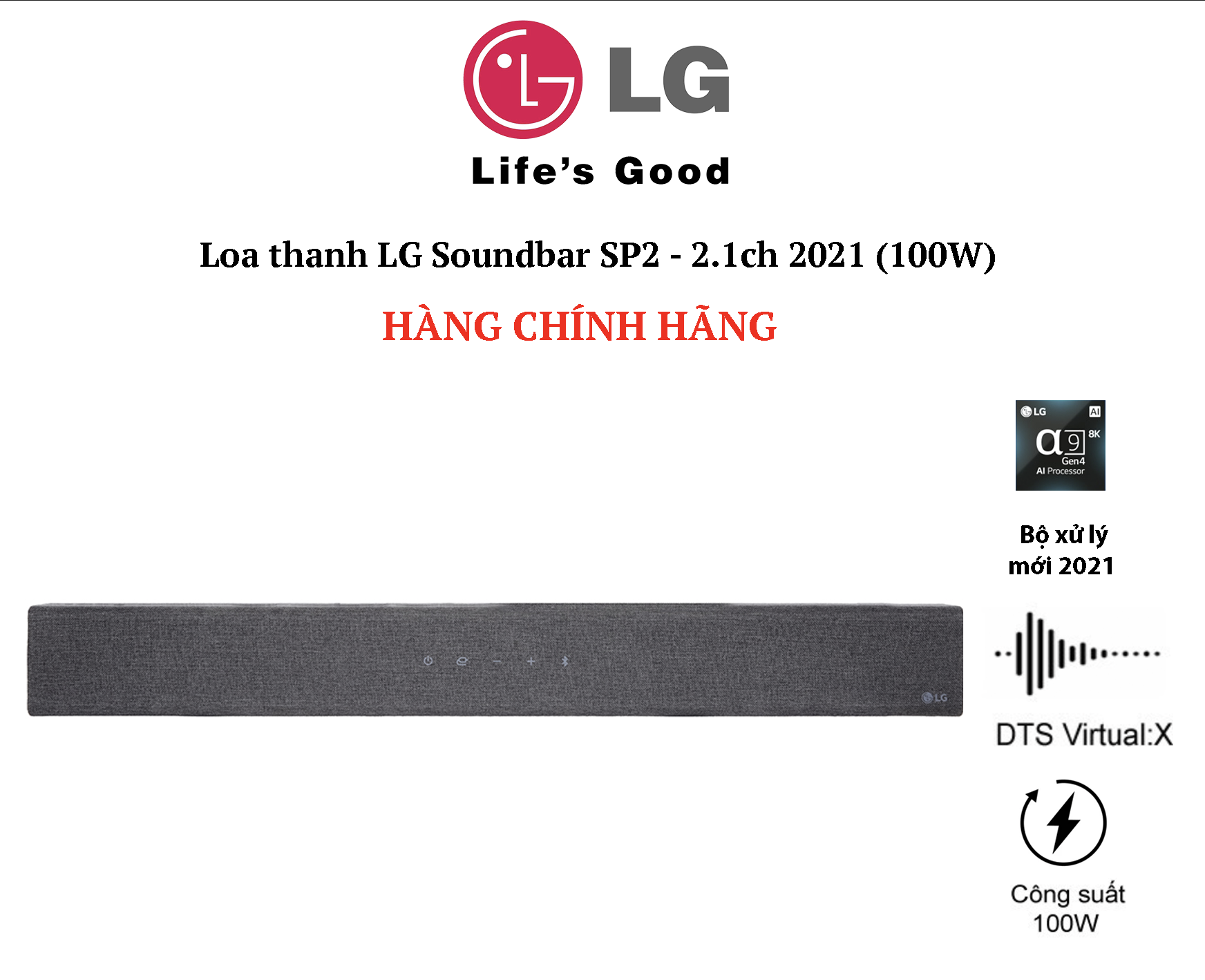 [CHÍNH HÃNG] Loa thanh, Soundbar LG SP2 2.1 100W date 2021 || BẢO HÀNH 12 THÁNG CHÍNH HÃNG || CỰC CHẤT LƯỢNG