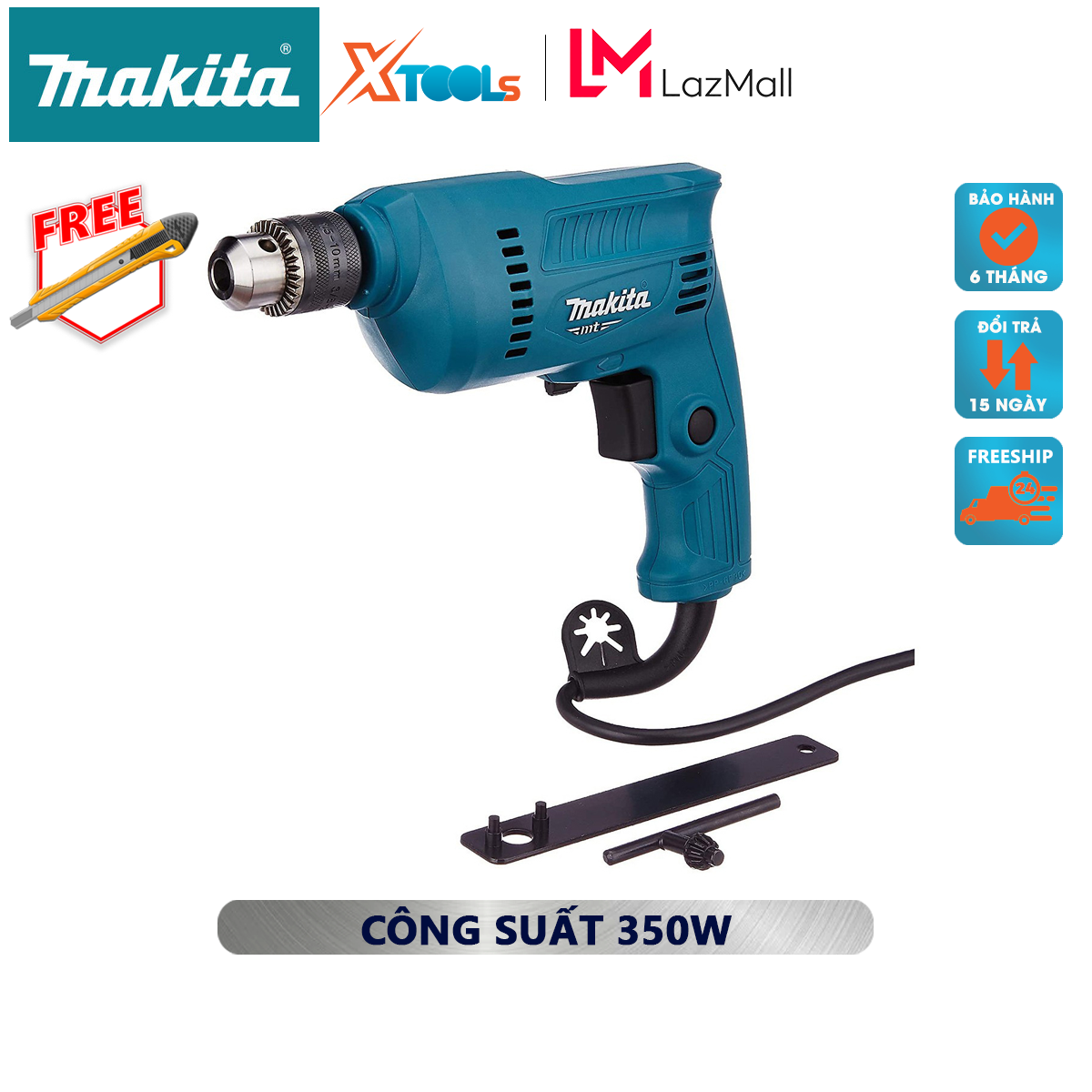 Máy khoan Makita M0601B | máy khoan cầm tay công suất 350W chuyên dụng cho công việc khoan sắt,khoan gỗ và bắt vít