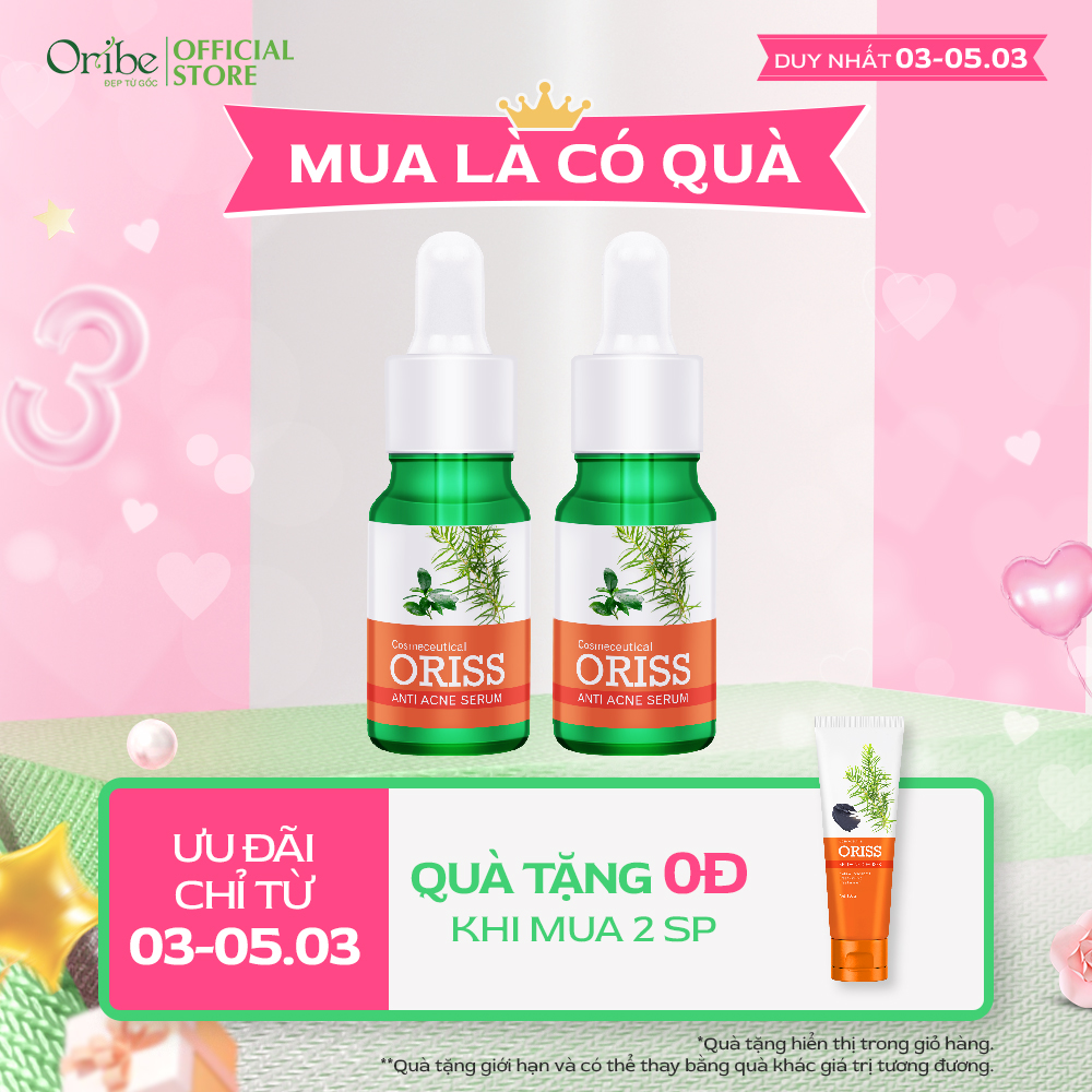 Combo 2 Serum Mụn Oriss Cấp Ẩm Dưỡng Trắng Da Ngừa Mụn Phục Hồi Da Mờ Thâm Sẹo Thu Nhỏ Lỗ Chân Lông 10ml